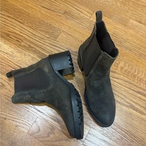 Thursday Boot Company Knockout Boots Booties in Dark Olive Suede